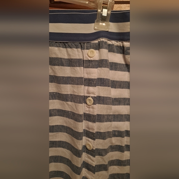 Ladies J. Jill Maxi Skirt Seaside Button Side 100% Linen Beachside Blue Small - Picture 7 of 13